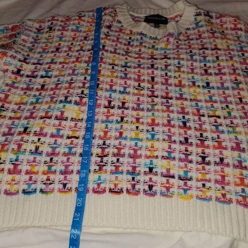 Rehab Lab Multicolor Knit Crewneck Oversized Sweater Size Large